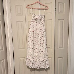Jessica Simpson White and Pink Strapless Dress